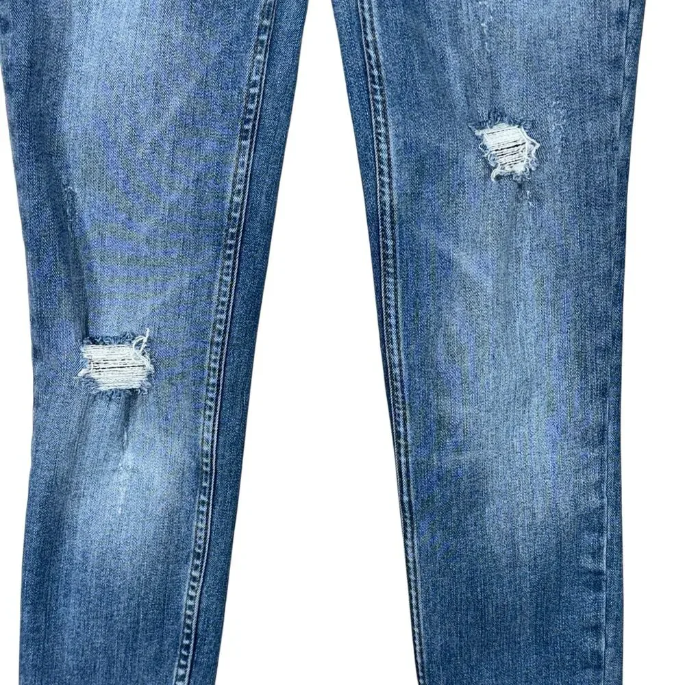 Free People SZ 24 Great Heights Jeans Distressed Low-Rise Frayed Hem We The Free - Picture 3 of 11